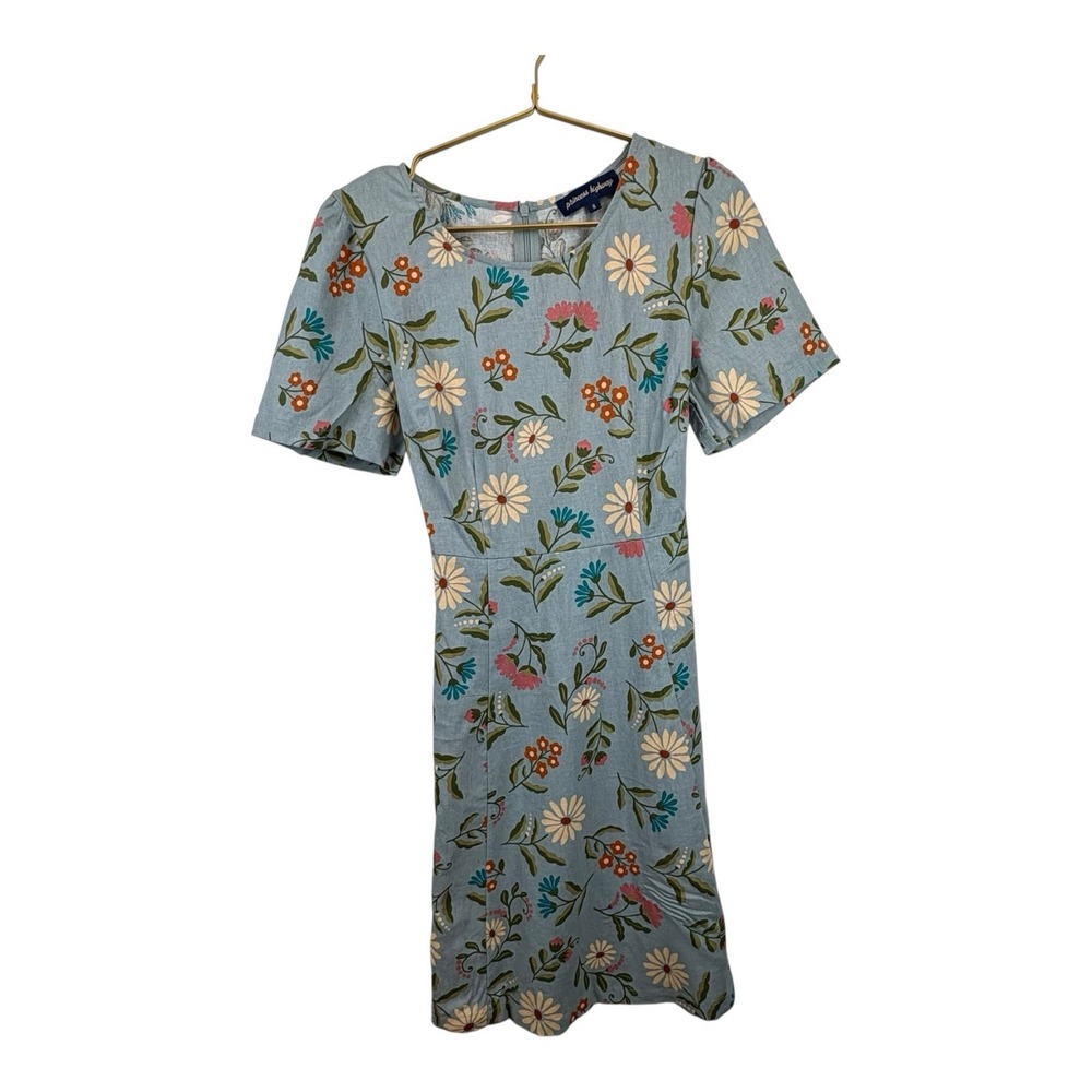 Princess‎ Highway Short Sleeve Light Blue Daisy Floral Dress Fit Flare Size 8